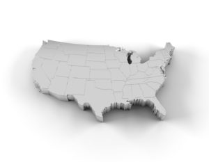 Excavator parts USA - map of United States
